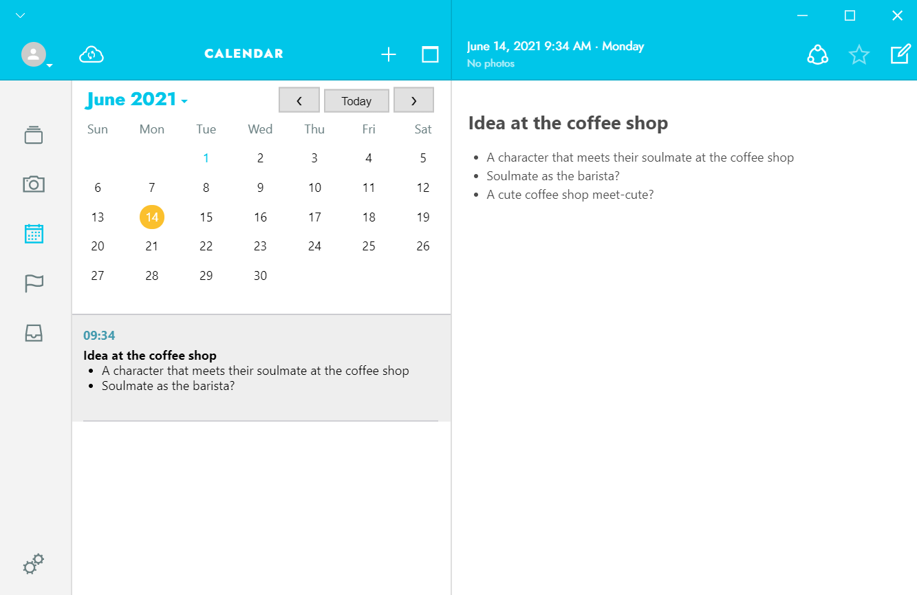 How Journey can keep your creative journal entries organized with the Calendar function