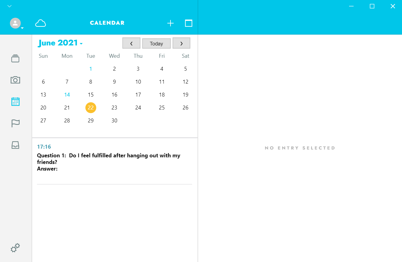 How you can ask yourself deep journal questions in a Journey entry using the Calendar function