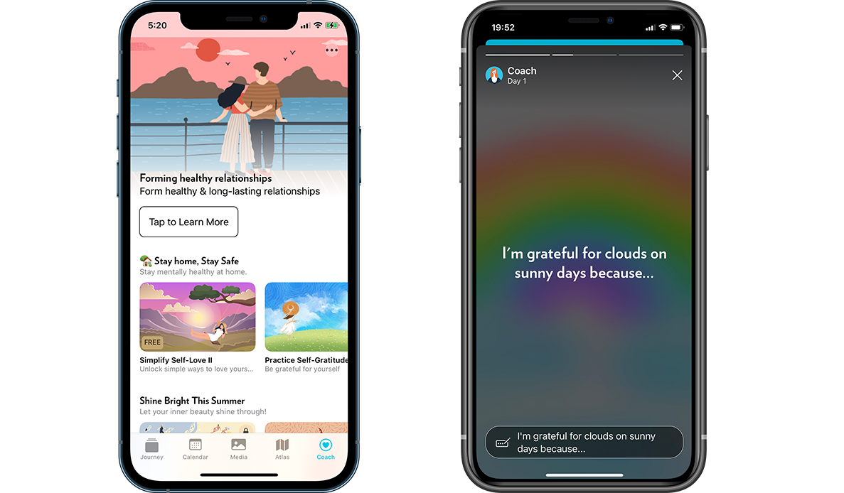 How Journey's Coach programs look and work on iOS