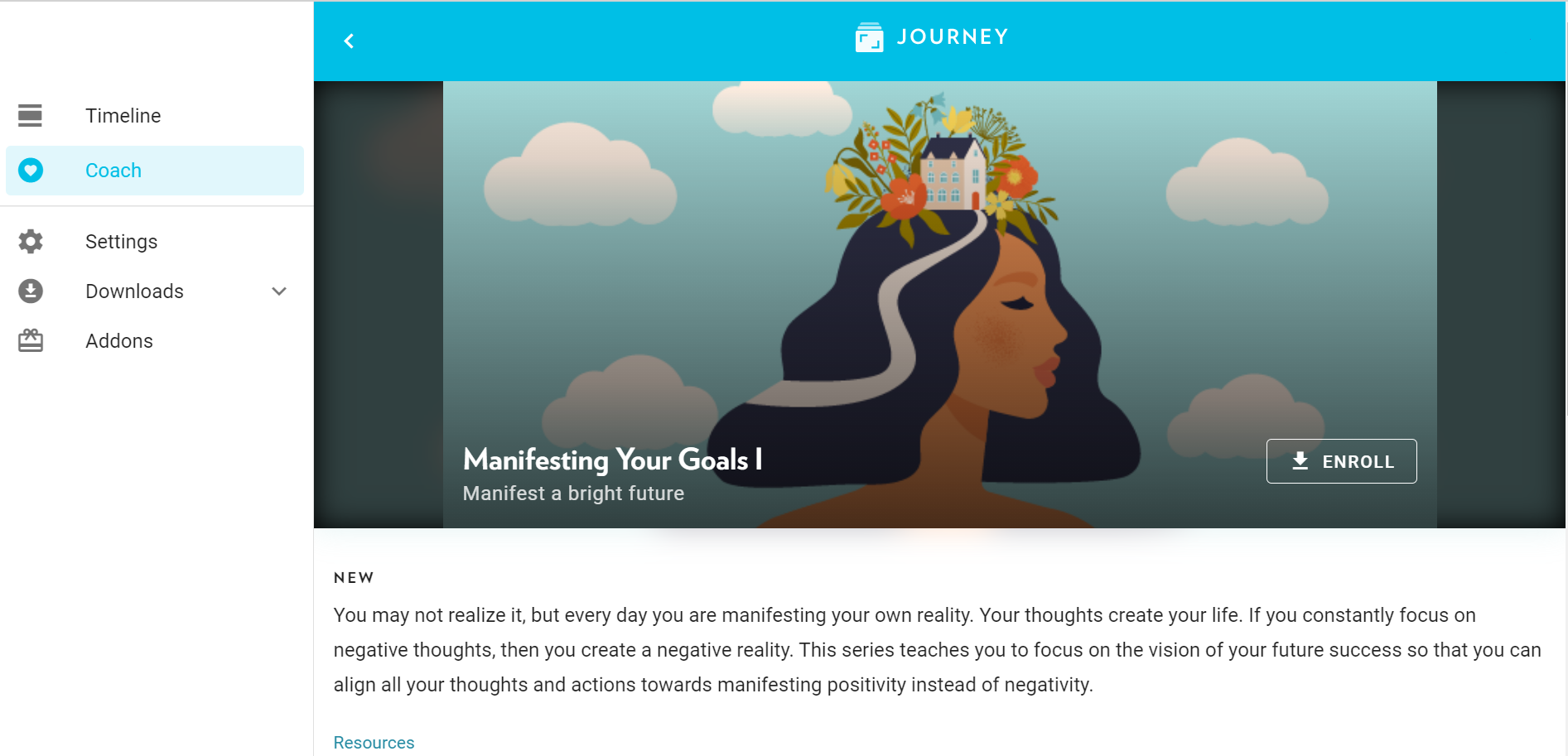 Journey's new Coach Program on manifesting your goals