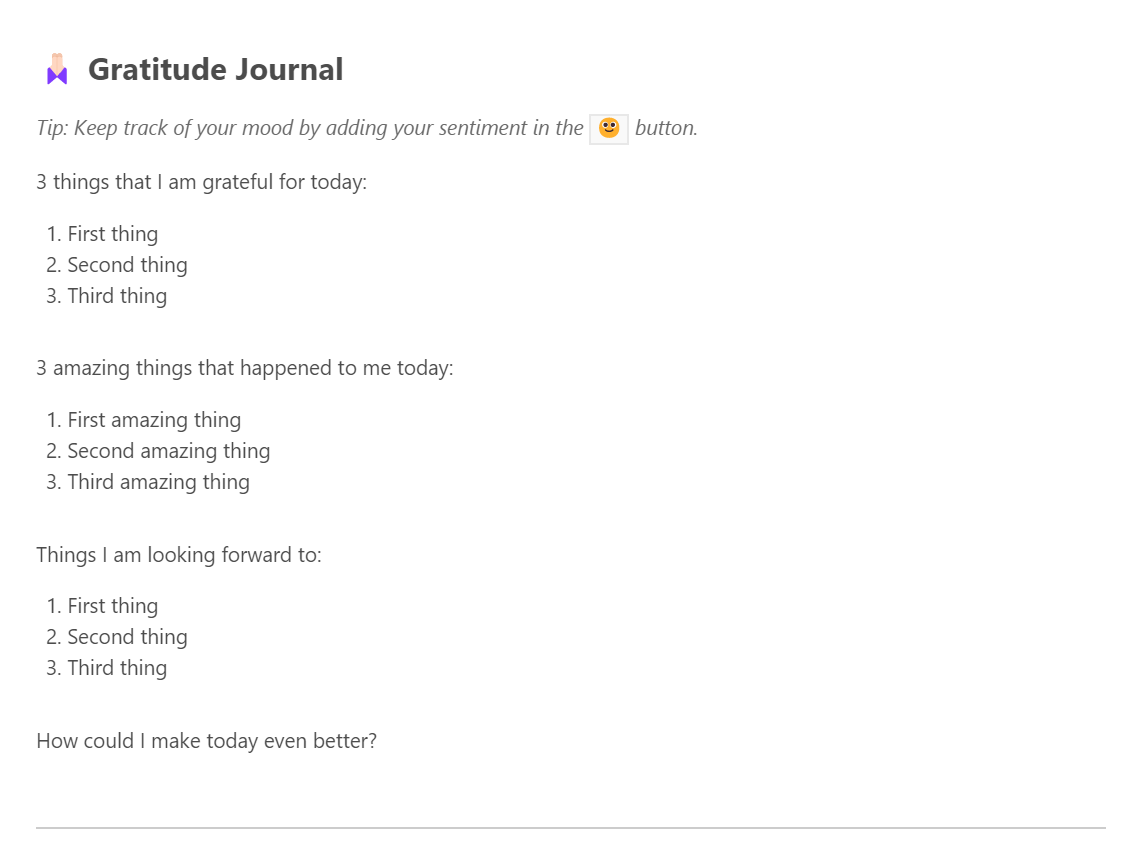 Journey's Gratitude Journal template that can take you through your reflection and the pillar "gratitude" from "The Book Of Joy".