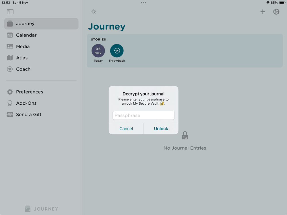 If you choose to encrypt your drive, decrypt it with your personal passphrase.