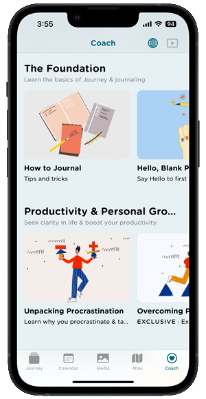 Journey provides an impressive collection of curated journal prompts that cater to a variety of themes and topics. These prompts are carefully designed to spark inspiration and encourage introspection.
