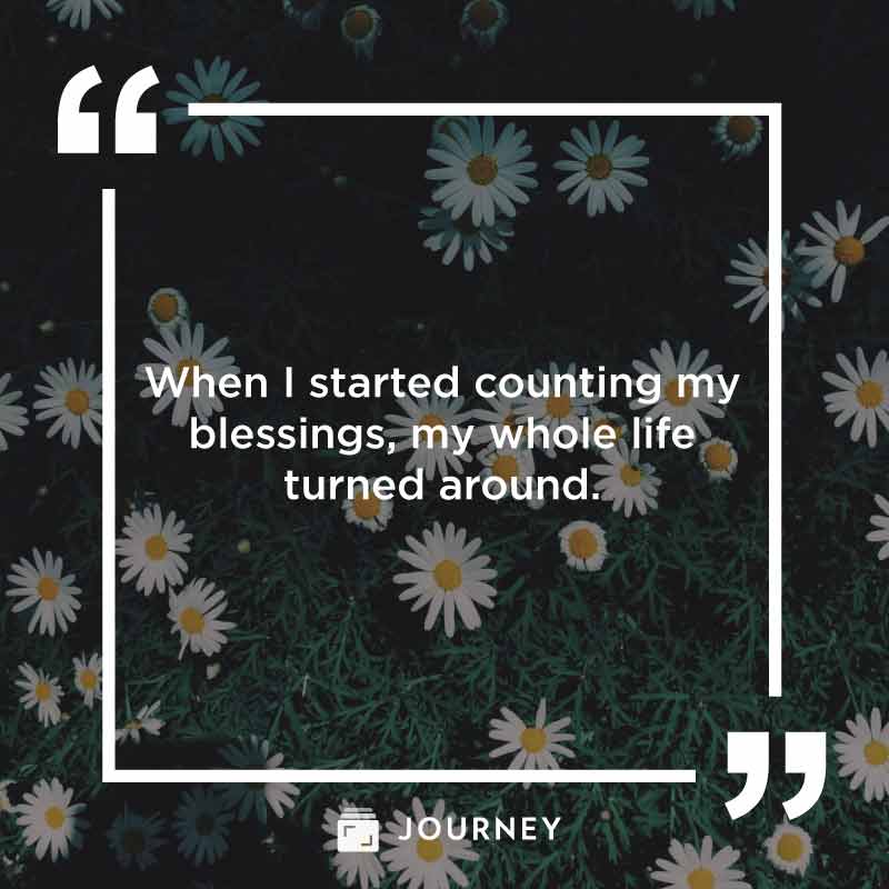 Blessings quotes, "When I started counting my blessings, my whole life turned around."