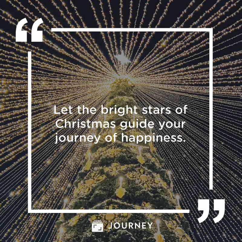 Christmas Quotes, "Let the bright stars of Christmas guide your journey of happiness."