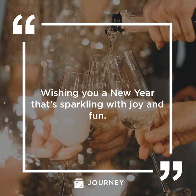 Happy New Year Wishes, "Wishing you a New Year that’s sparkling with joy and fun."