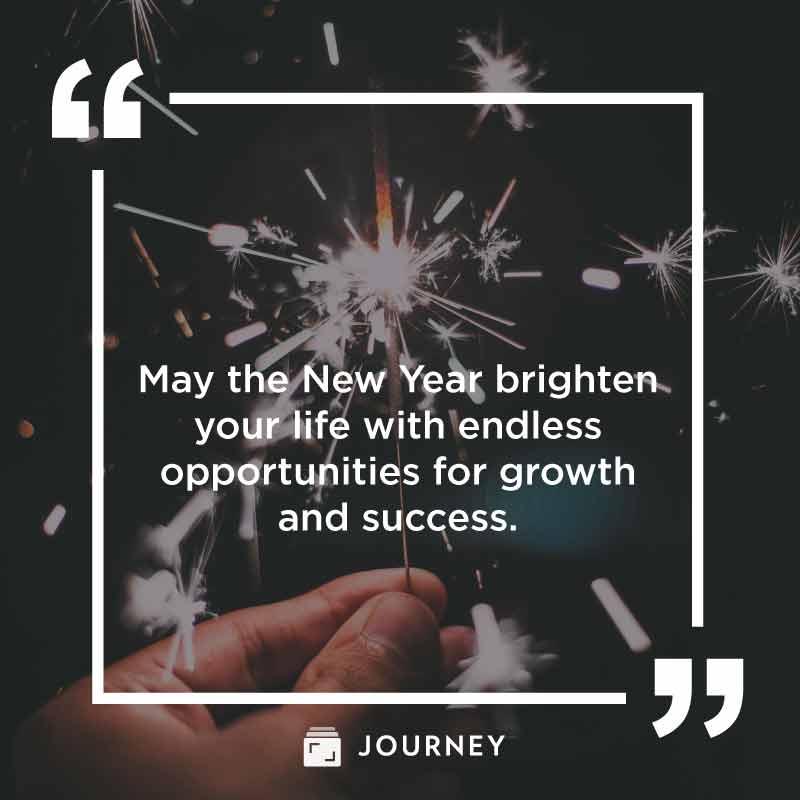 Happy New Year Wishes, "May the New Year brighten your life with endless  opportunities for growth and success."