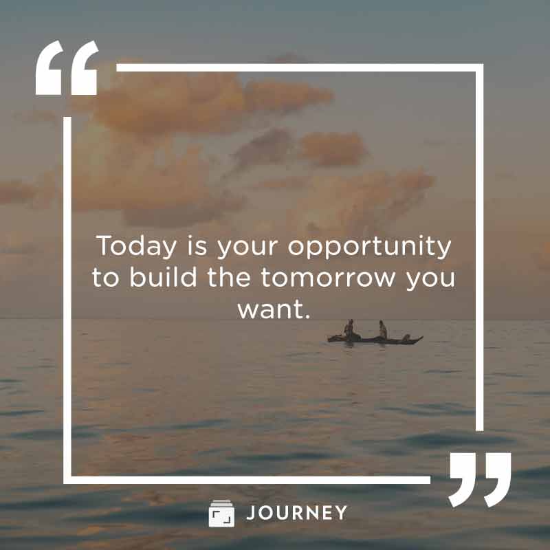 New Day Quotes, "Today is your opportunity to build the tomorrow you want."