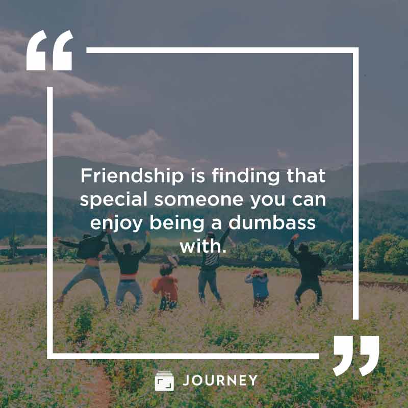 Happy Valentine's Day Quotes for Friends, "Friendship is finding that special someone you can enjoy being a dumbass with."