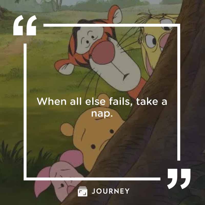 Best 'Pooh' Quotes, "When all else fails, take a nap."