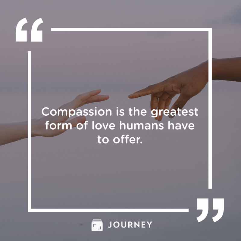 Compassion quotes, "Compassion is the greatest form of love humans have to offer."