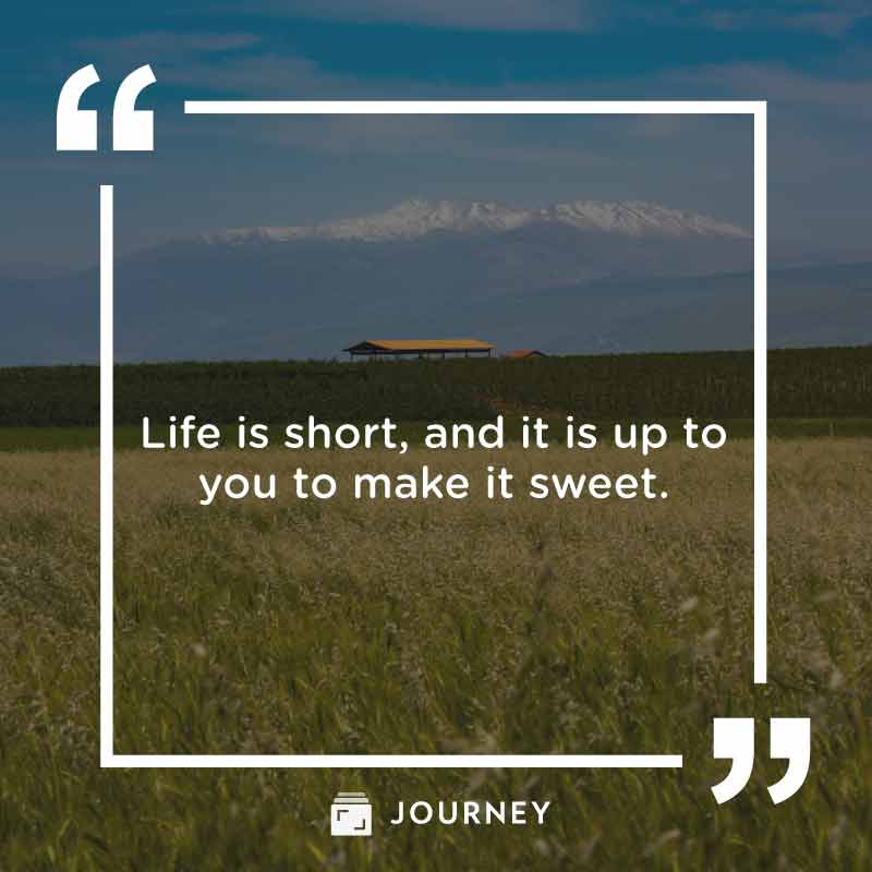 Short & Simple Life Quotes: "Life is short, and it is up to you to make it sweet."