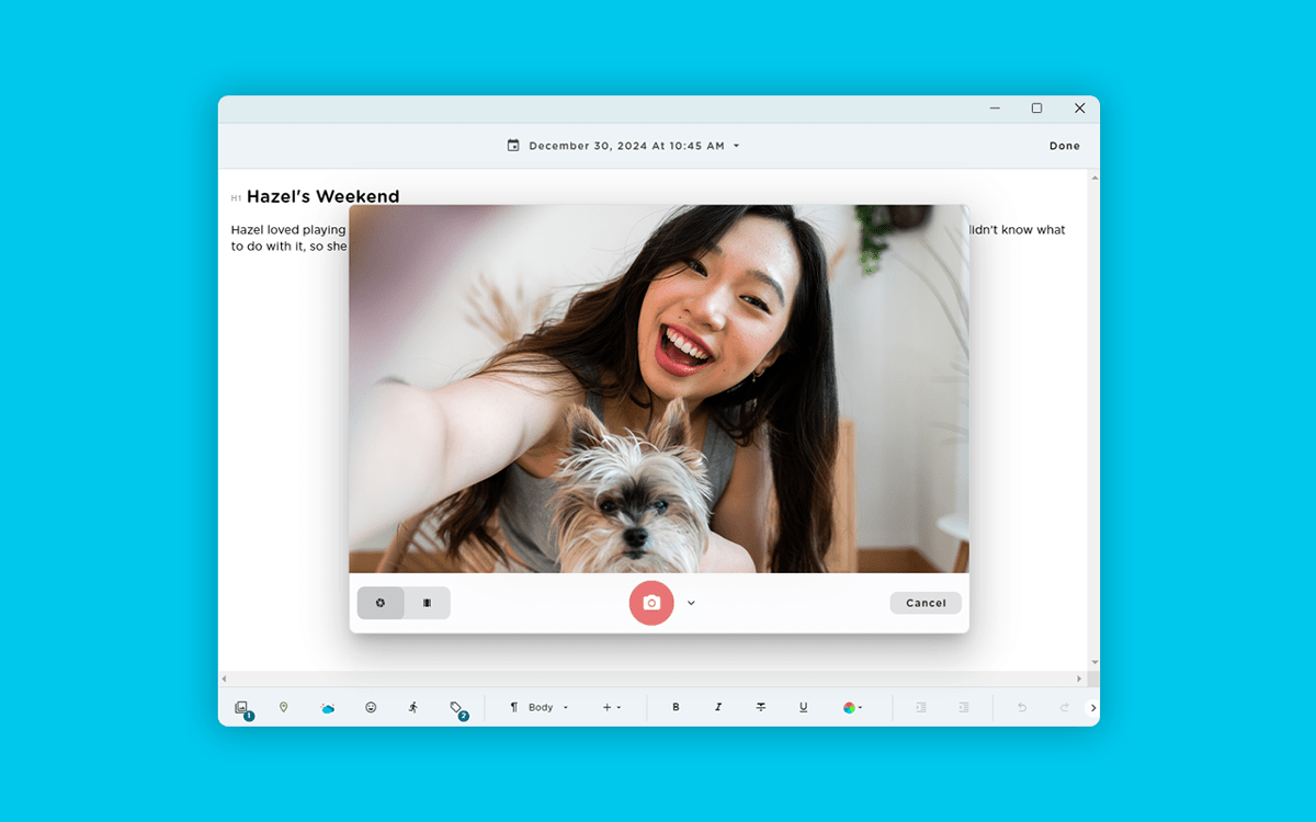 Journey Desktop Update - September 2024: Added Built-in Camera, Voice note support, Windows Hello, Self-host & Web Services